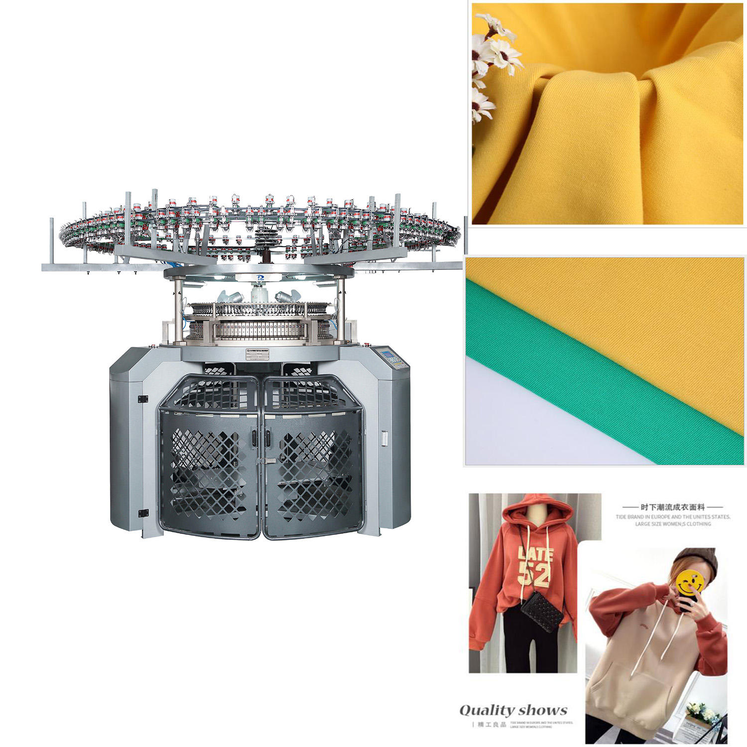Karl-mayer 3- Thread Fleece Knitting Machine 3.2 feeders Per Inch Textile Machinery